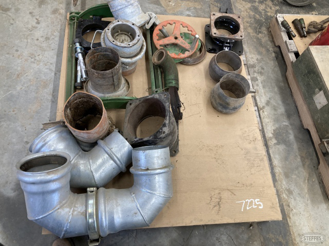 Pallet of manure hose fittings, elbows and couplers